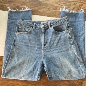Topshop High Waisted Straight Leg Jeans